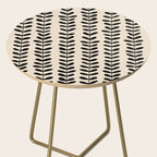 Abstract Leaves black pattern Side Table Gallery Image 2