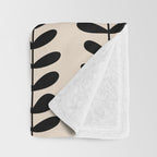 Abstract Leaves black pattern Throw Blanket Gallery Image 3