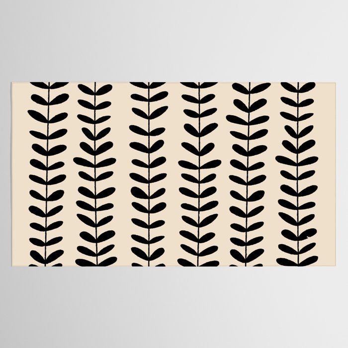 Abstract Leaves black pattern Tablecloth Gallery Image 2