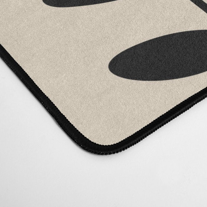 Abstract Leaves black pattern Desk Mat Gallery Image 4