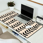 Abstract Leaves black pattern Desk Mat Gallery Image 2