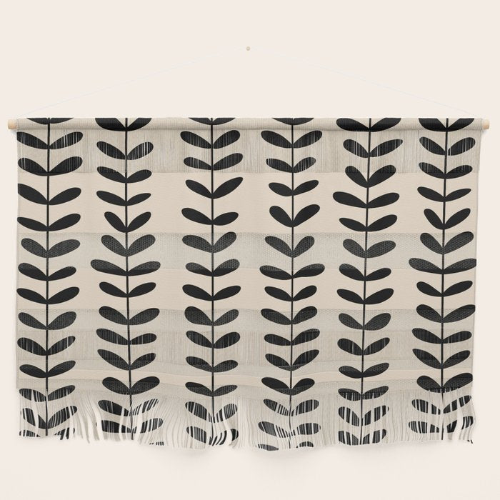 Abstract Leaves black pattern Wall Hanging Gallery Image 1