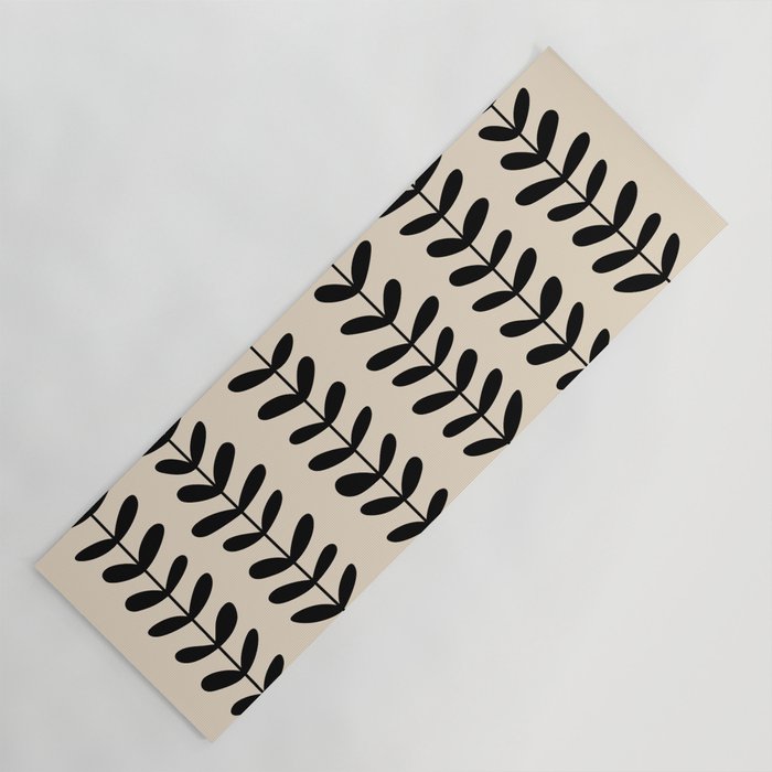 Abstract Leaves black pattern Yoga Mat Gallery Image 1