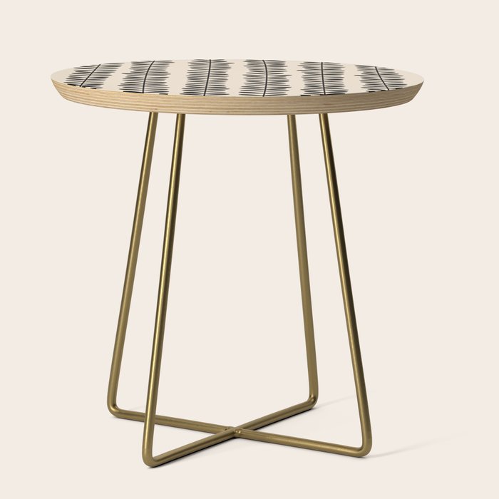 Abstract Leaves black pattern Side Table Gallery Image 1