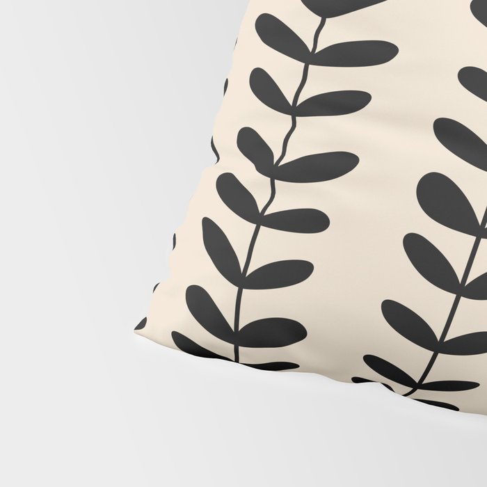 Abstract Leaves black pattern Pillow Sham Gallery Image 4