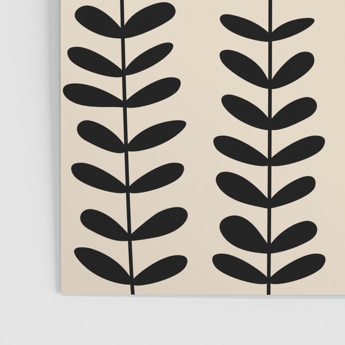 Abstract Leaves black pattern Poster Gallery Image 3