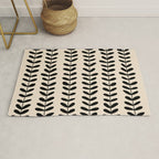 Abstract Leaves black pattern Rug Gallery Image 1