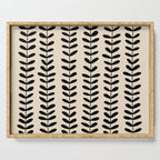 Abstract Leaves black pattern Serving Tray Gallery Image 1