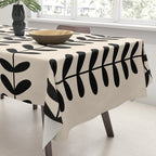 Abstract Leaves black pattern Tablecloth Gallery Image 3
