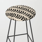 Abstract Leaves black pattern Stool Gallery Image 2