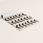 Abstract Leaves black pattern Yoga Mat Gallery Image 2
