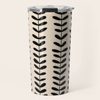 Abstract Leaves black pattern Travel Mug Gallery Image 1