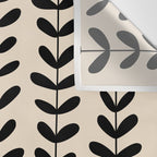 Abstract Leaves black pattern Wall Tapestry Gallery Image 3