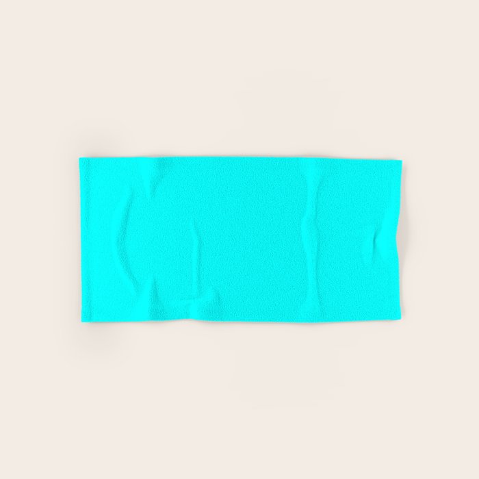 Neon Aqua Blue Bright Electric Fluorescent Color Bath Towel Gallery Image 1