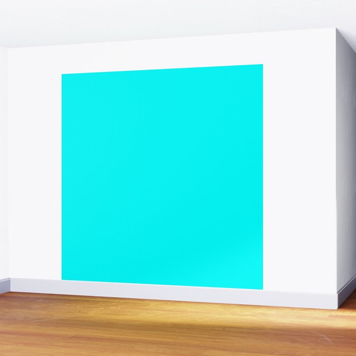Neon Aqua Blue Bright Electric Fluorescent Color Wall Mural Gallery Image 2