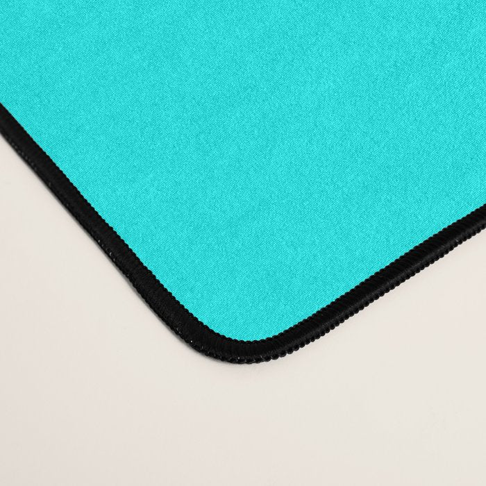Neon Aqua Blue Bright Electric Fluorescent Color Desk Mat Gallery Image 4