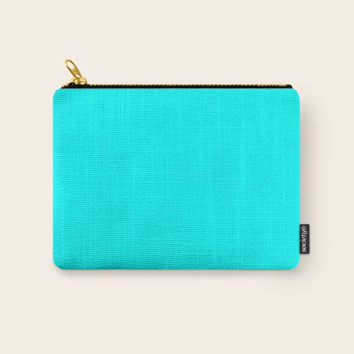 Neon Aqua Blue Bright Electric Fluorescent Color Carry All Pouch Gallery Image 1