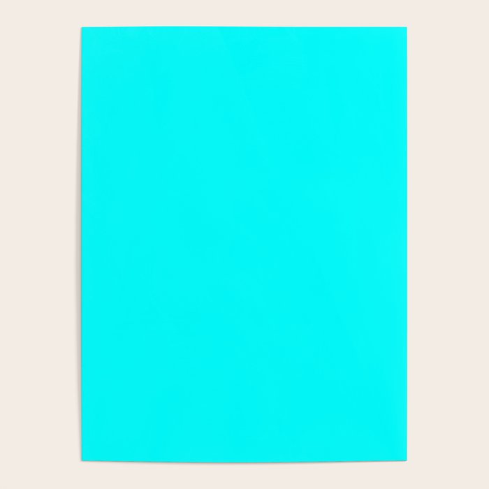 Neon Aqua Blue Bright Electric Fluorescent Color Poster Gallery Image 4