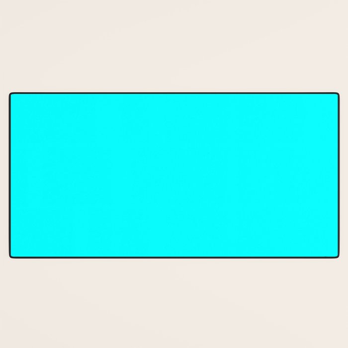 Neon Aqua Blue Bright Electric Fluorescent Color Desk Mat Gallery Image 3
