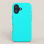 Neon Aqua Blue Bright Electric Fluorescent Color iPhone Case Gallery Image 1