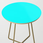 Neon Aqua Blue Bright Electric Fluorescent Color Side Table Gallery Image 2