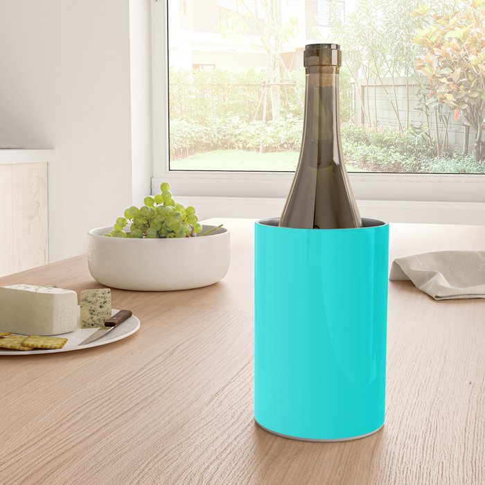 Neon Aqua Blue Bright Electric Fluorescent Color Wine Chiller Gallery Image 4