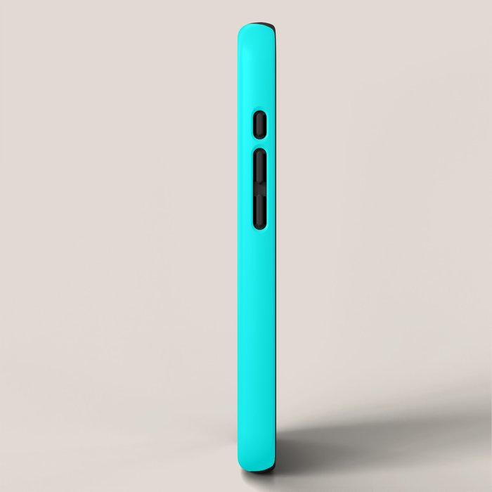 Neon Aqua Blue Bright Electric Fluorescent Color iPhone Case Gallery Image 2