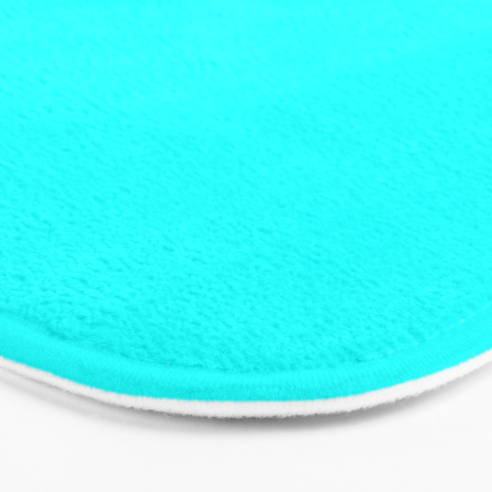 Neon Aqua Blue Bright Electric Fluorescent Color Bath Mat Gallery Image 3