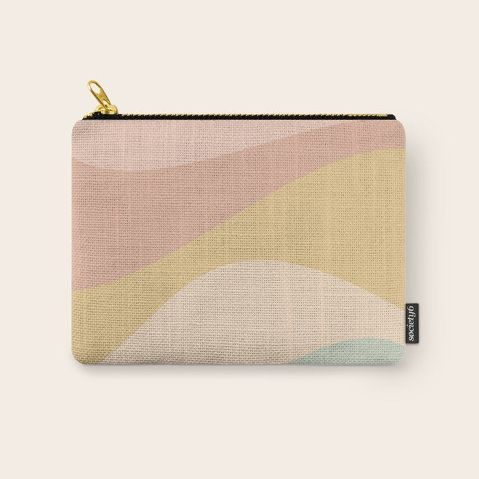 Abstract Color Waves - Neutral Pastel Carry All Pouch Gallery Image 1