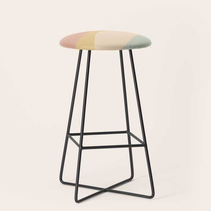 Abstract Color Waves - Neutral Pastel Stool Gallery Image 1