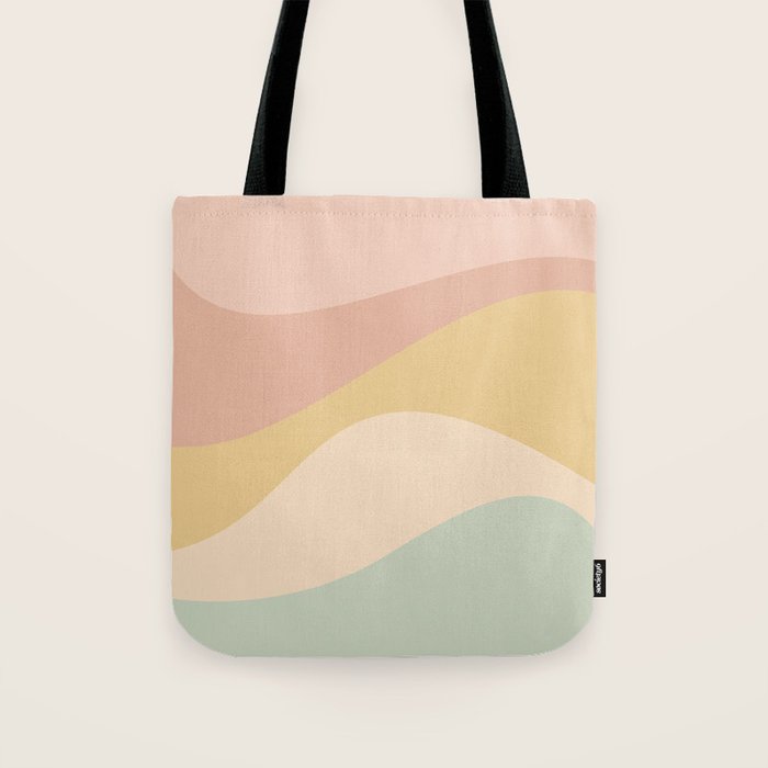 Abstract Color Waves - Neutral Pastel Tote Bag Gallery Image 1