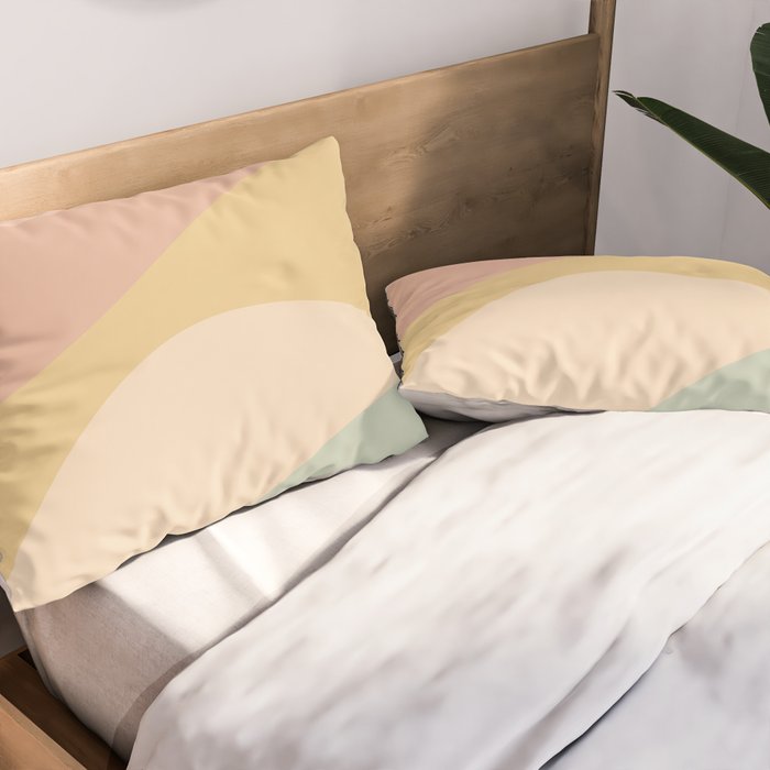 Abstract Color Waves - Neutral Pastel Pillow Sham Gallery Image 2