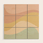 Abstract Color Waves - Neutral Pastel Wood Wall Art Gallery Image 1