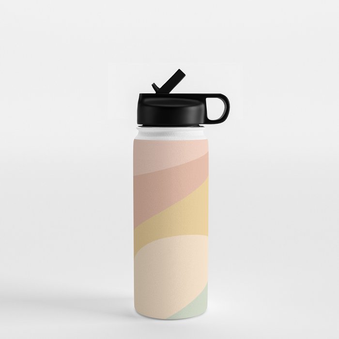 Abstract Color Waves - Neutral Pastel Water Bottle Gallery Image 1