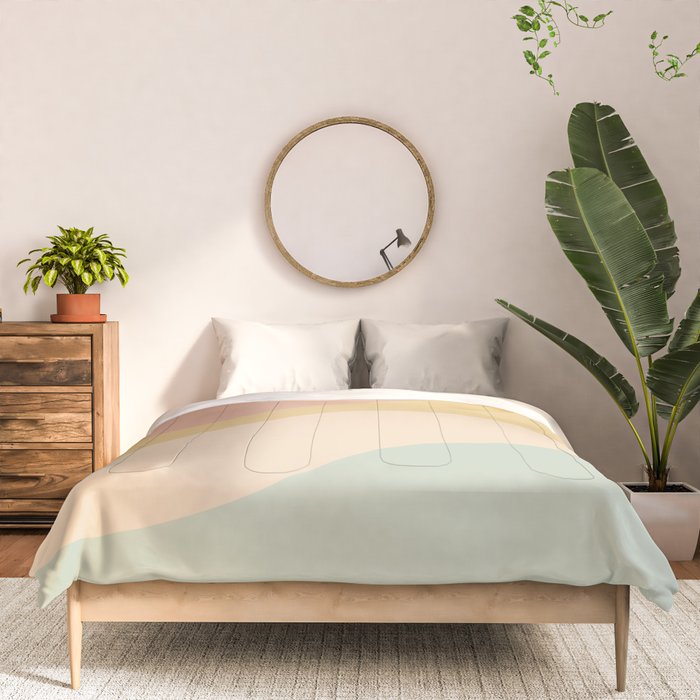 Abstract Color Waves - Neutral Pastel Comforter Gallery Image 3