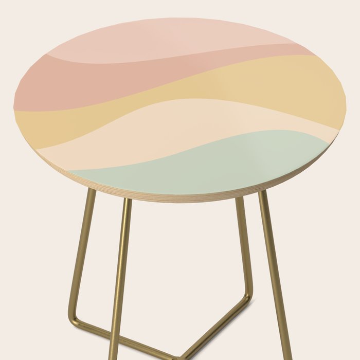 Abstract Color Waves - Neutral Pastel Side Table Gallery Image 2