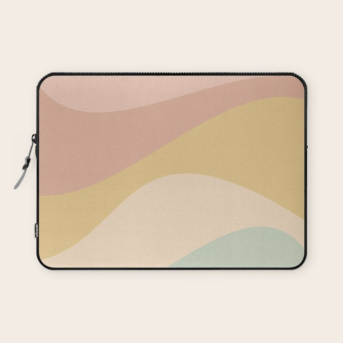 Abstract Color Waves - Neutral Pastel Laptop Sleeve Gallery Image 1