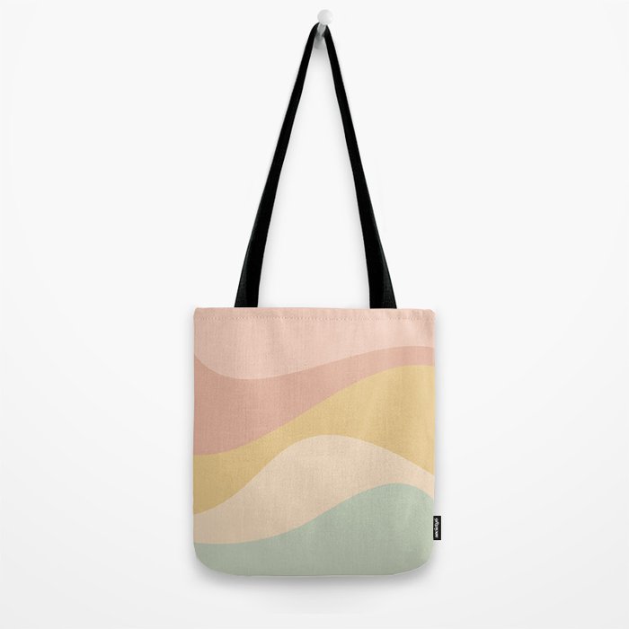 Abstract Color Waves - Neutral Pastel Tote Bag Gallery Image 2
