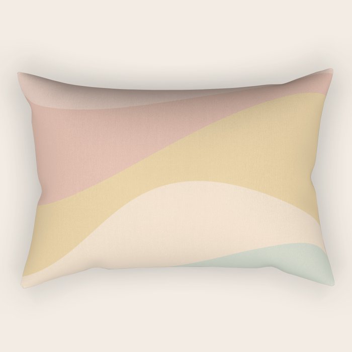 Abstract Color Waves - Neutral Pastel Rectangular Pillow Gallery Image 2