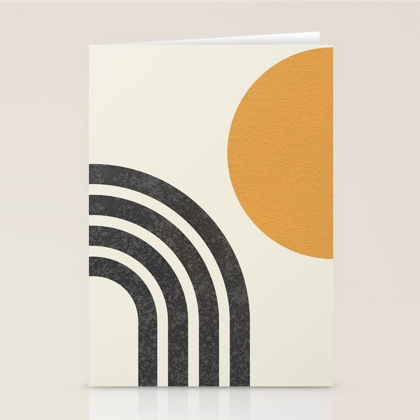 Mid century modern Sun and Rainbow Stationery Card Gallery Image 2