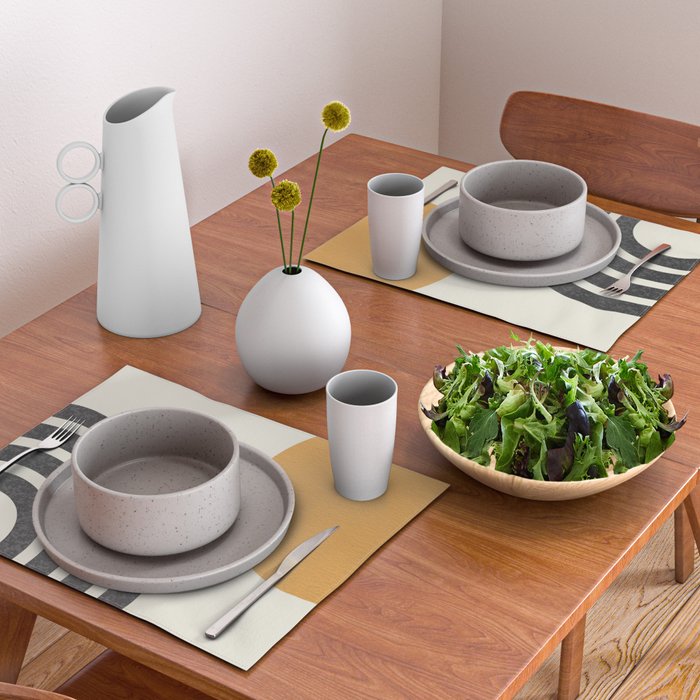 Mid century modern Sun and Rainbow Placemat Gallery Image 2