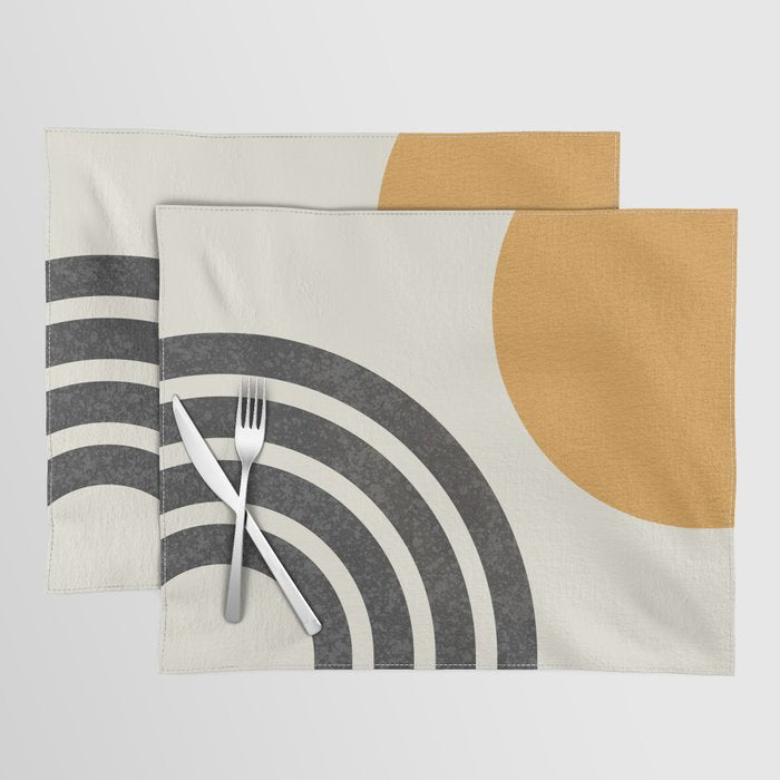 Mid century modern Sun and Rainbow Placemat Gallery Image 1