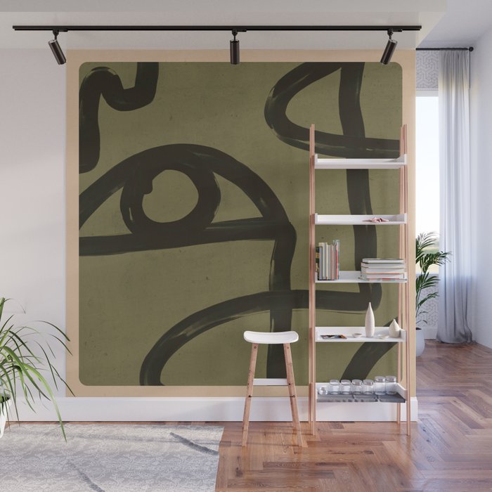 Abstract Line Art Eye 2 Wall Mural Gallery Image 1