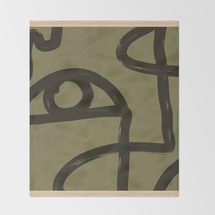 Abstract Line Art Eye 2 Throw Blanket Gallery Image 2