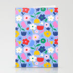 Floral Medley - sky Stationery Card Gallery Image 2