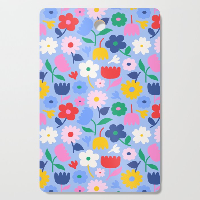 Floral Medley - sky Cutting Board Gallery Image 1