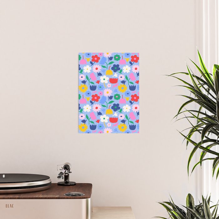Floral Medley - sky Poster Gallery Image 2