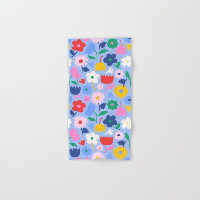 Floral Medley - sky Bath Towel Gallery Image 1