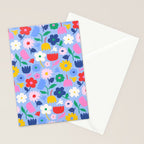 Floral Medley - sky Stationery Card Gallery Image 2