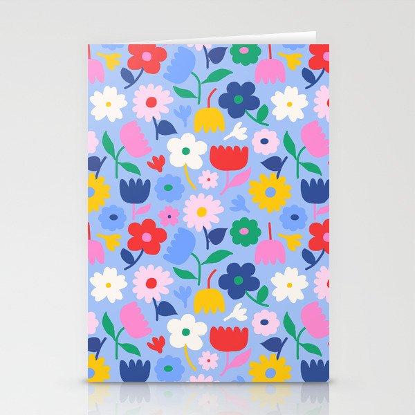 Floral Medley - sky Stationery Card Gallery Image 1